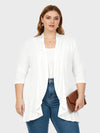 Lapa Plus Women's Solid Color 3/4 Sleeve Ruffled Hem Cardigans