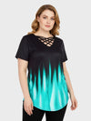 Lapa Plus Women's Short Sleeved Gradient Printed T-shirt