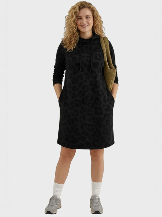 Lapa Plus Women's Leopard Print Hoodie Dress
