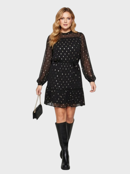 Lapa Plus Women's Polka Dot Chiffon Dress