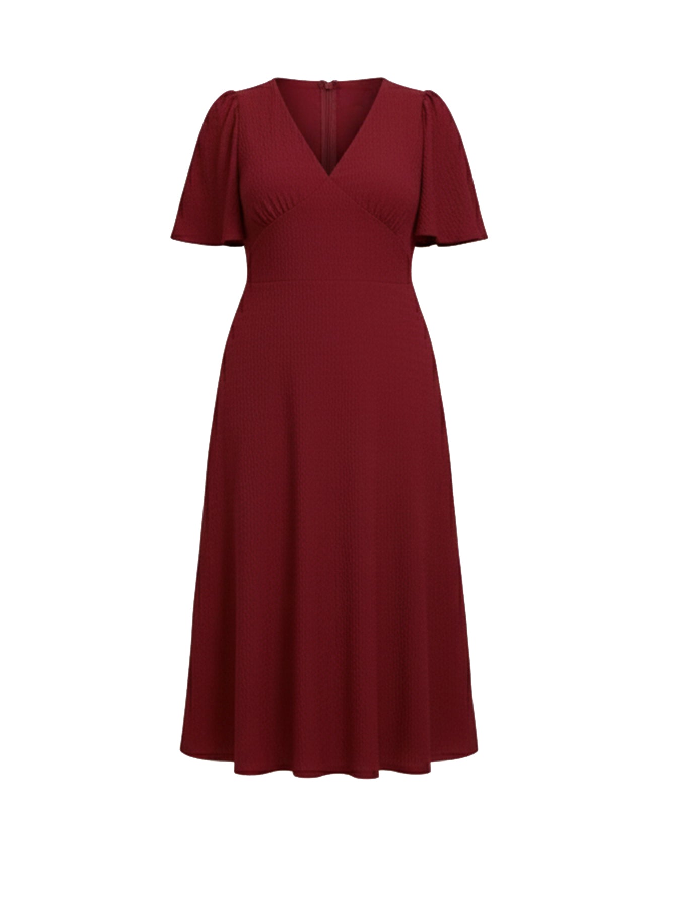 Lapa Plus Women's Elegant V-Neck Dress with Back Tie Detail
