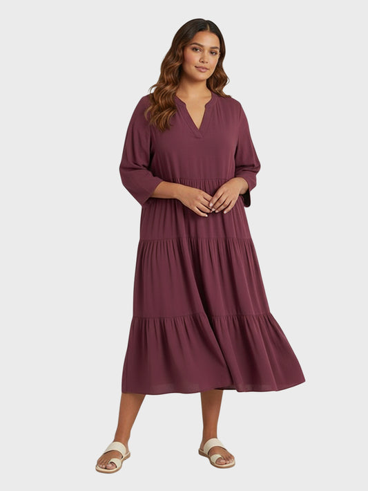 Lapa Plus  Women's Basic Patchwork Dress
