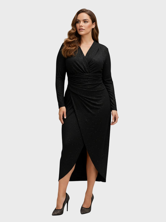 Lapa Plus Women's Sexy V-Neck Wrap Dress