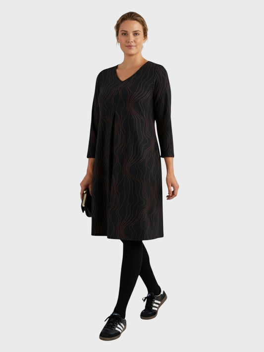 Lapa Plus  Women's Stylish Vertical Striped Dress