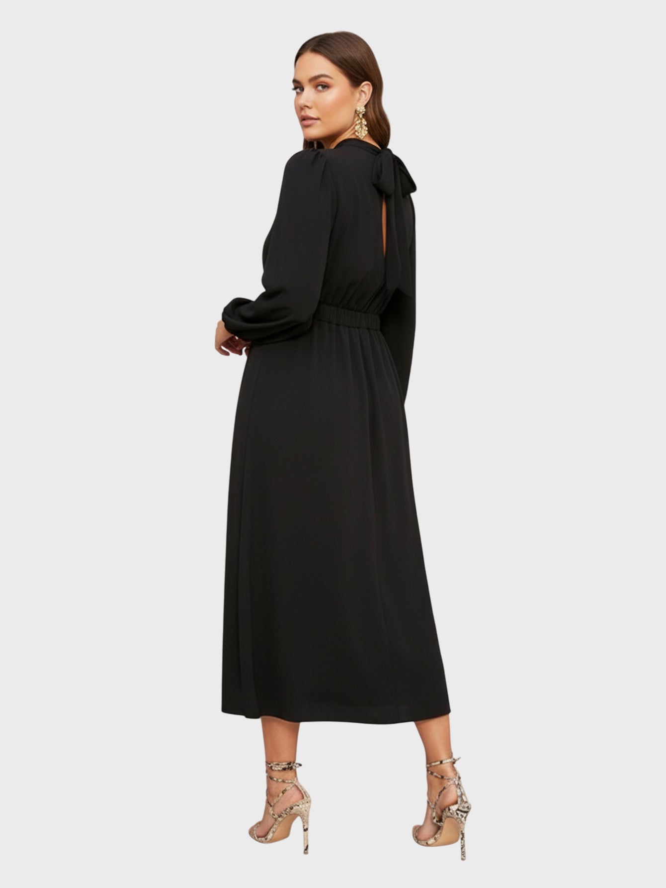 Lapa Plus Women's Solid Color Minimalist Elegant Dress