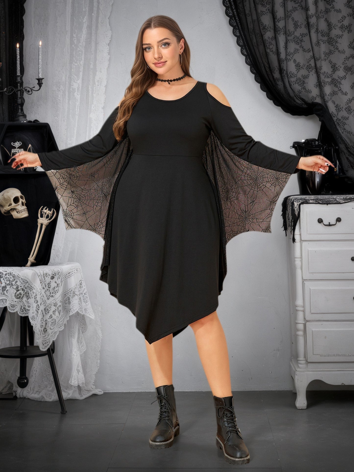 Lapa Plus Women's Halloween Gothic Y2K Dress