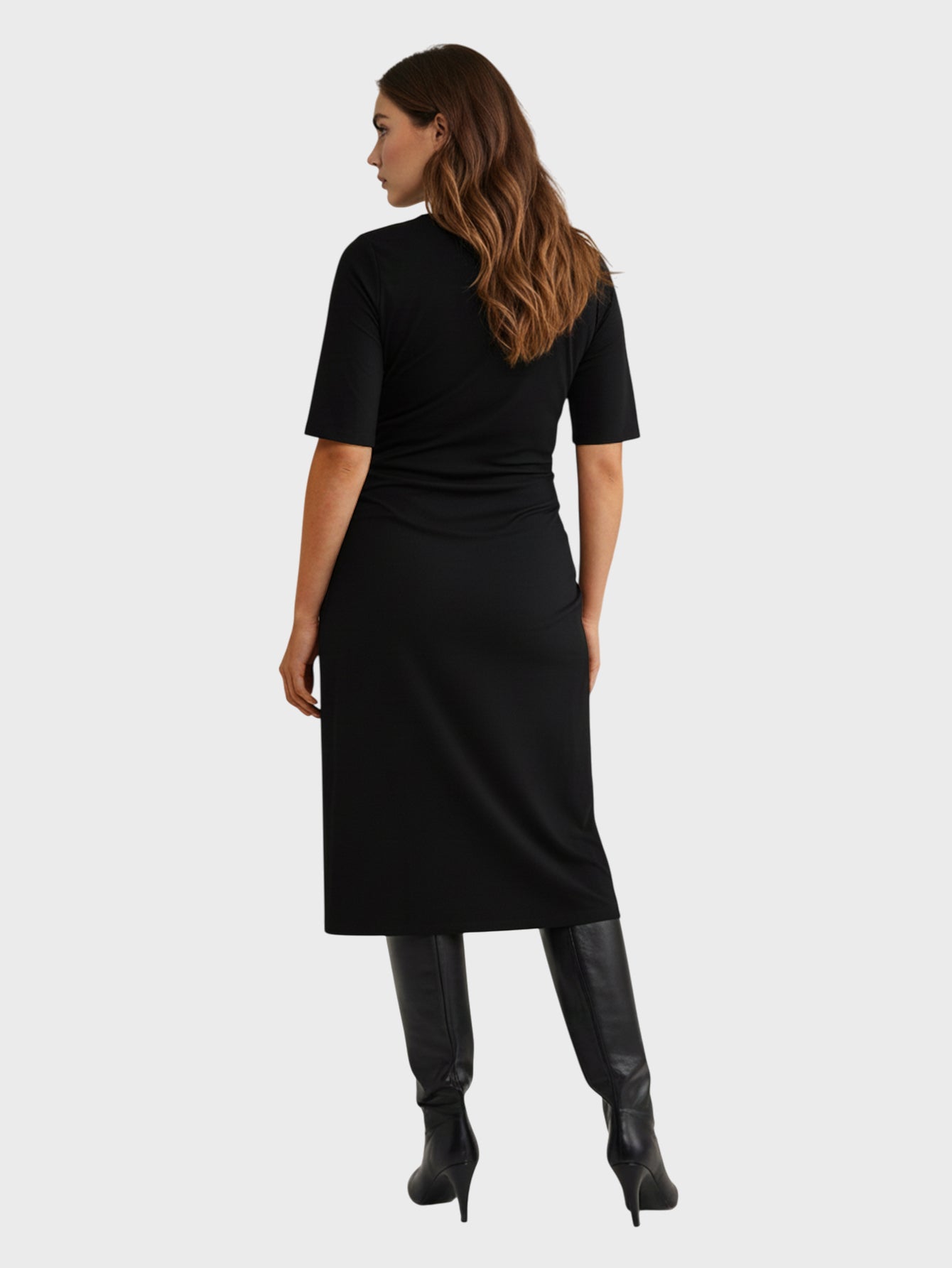 Lapa Plus Women's V-Neck Wrap Style Dress(No Matching Belt)