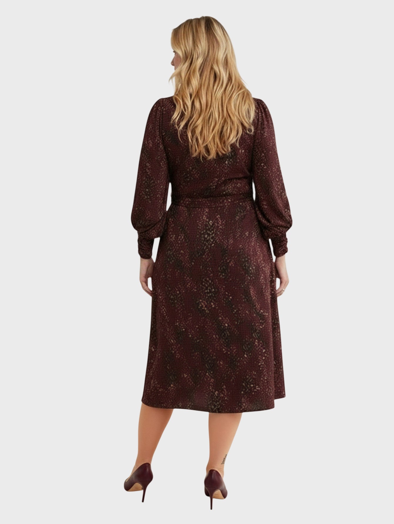 Lapa Plus Women's V-Neck Printed Tie-Waist Dress