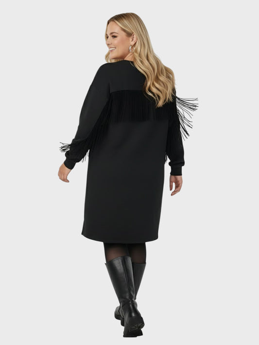 Lapa Plus Women's Back Fringe Design Dress