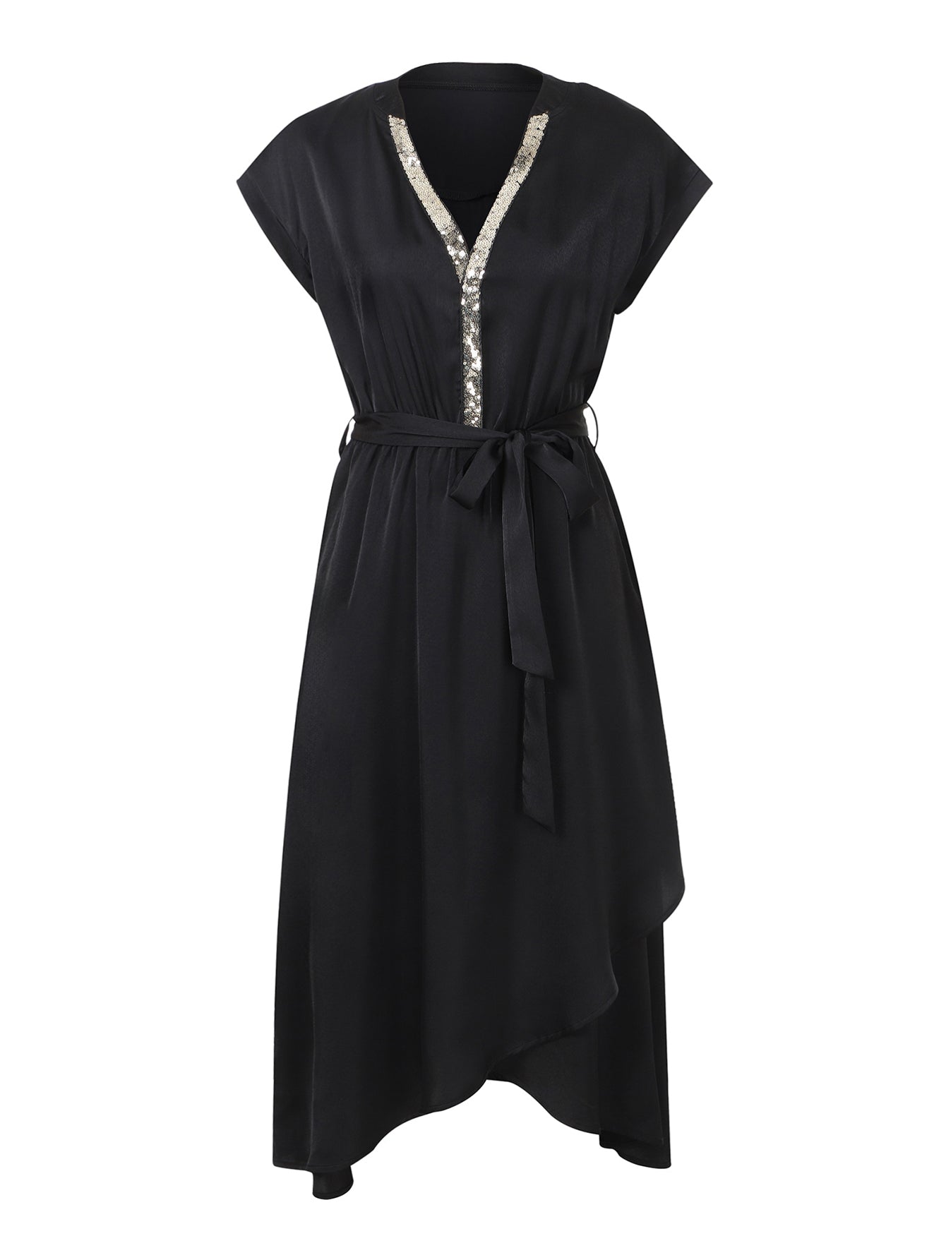 Lapa Plus Women's Bead Piece Waist Cinching Lace Up Big Swing Dress