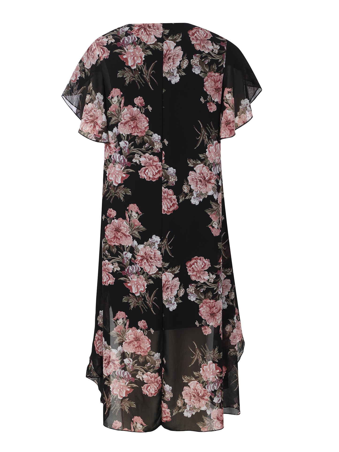 Lapa Plus Women's Asymmetric Floral Print Two-piece Dress