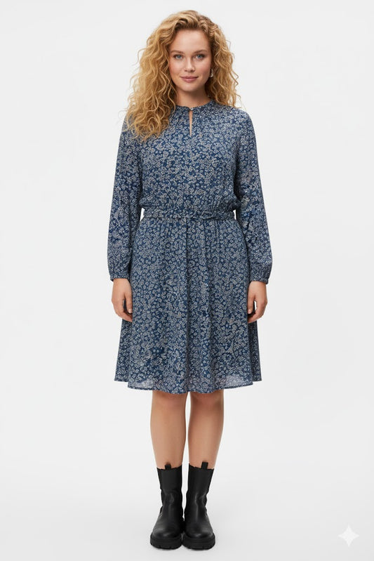 Lapa Plus Women's Floral Print Elastic Waist Dress