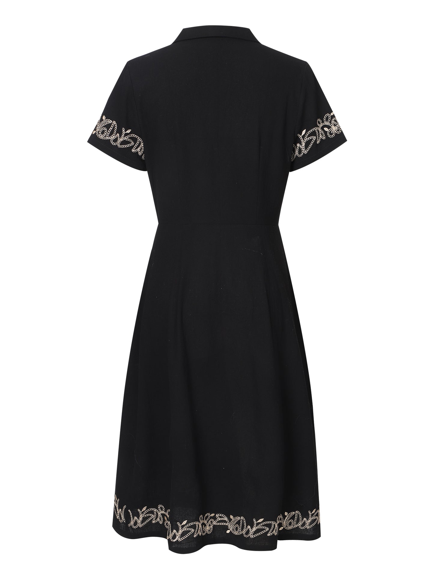 Lapa Plus Women's Embroidered Button Up Shirt Dress