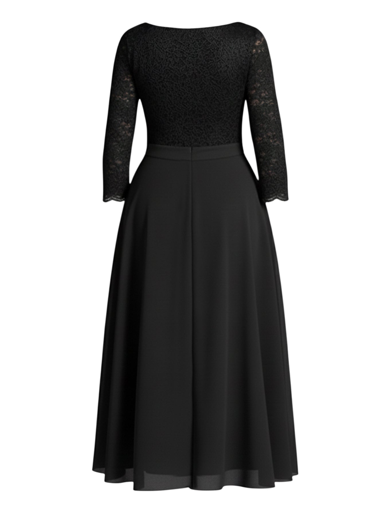 Lapa Plus Women's Timeless Elegant Lace-Paneled Dress