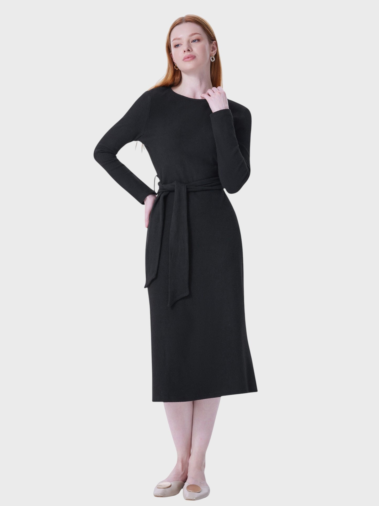 Lapa Plus Women's Pit slit Waist Belt Dress