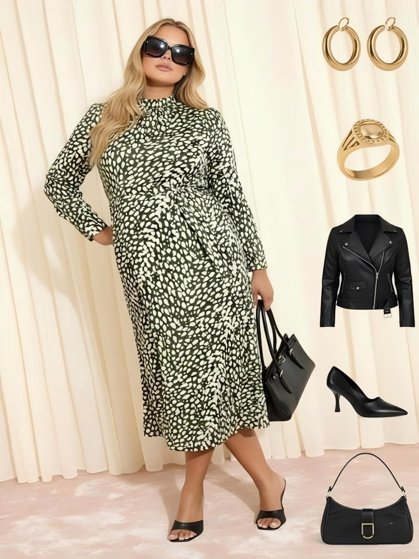 Lapa Plus Women's Stylish Commuting Floral Print Dress