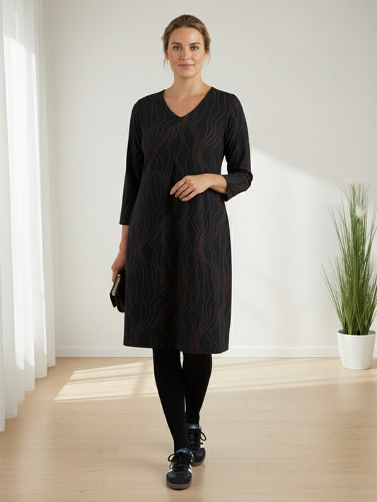 Lapa Plus  Women's Stylish Vertical Striped Dress