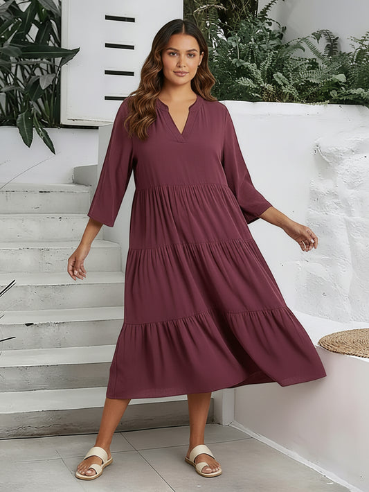 Lapa Plus  Women's Basic Patchwork Dress