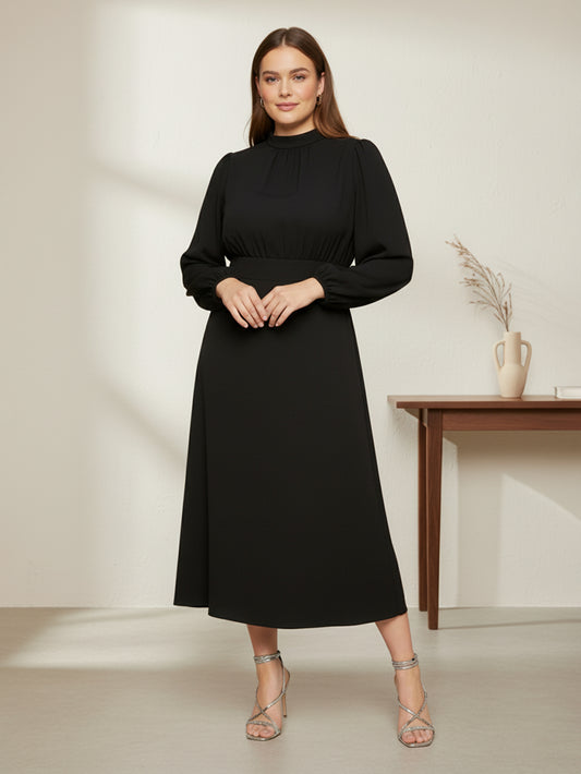 Lapa Plus Women's Solid Color Minimalist Elegant Dress