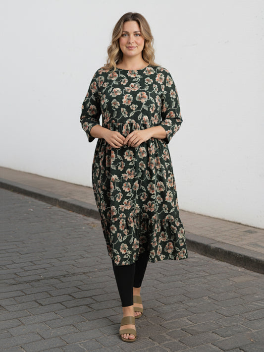 Lapa Plus Women's Loose Casual Printed Dress