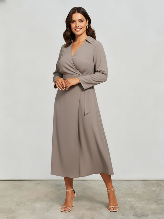Lapa Plus Women's V-Neck Tie-Waist A-Line Dress