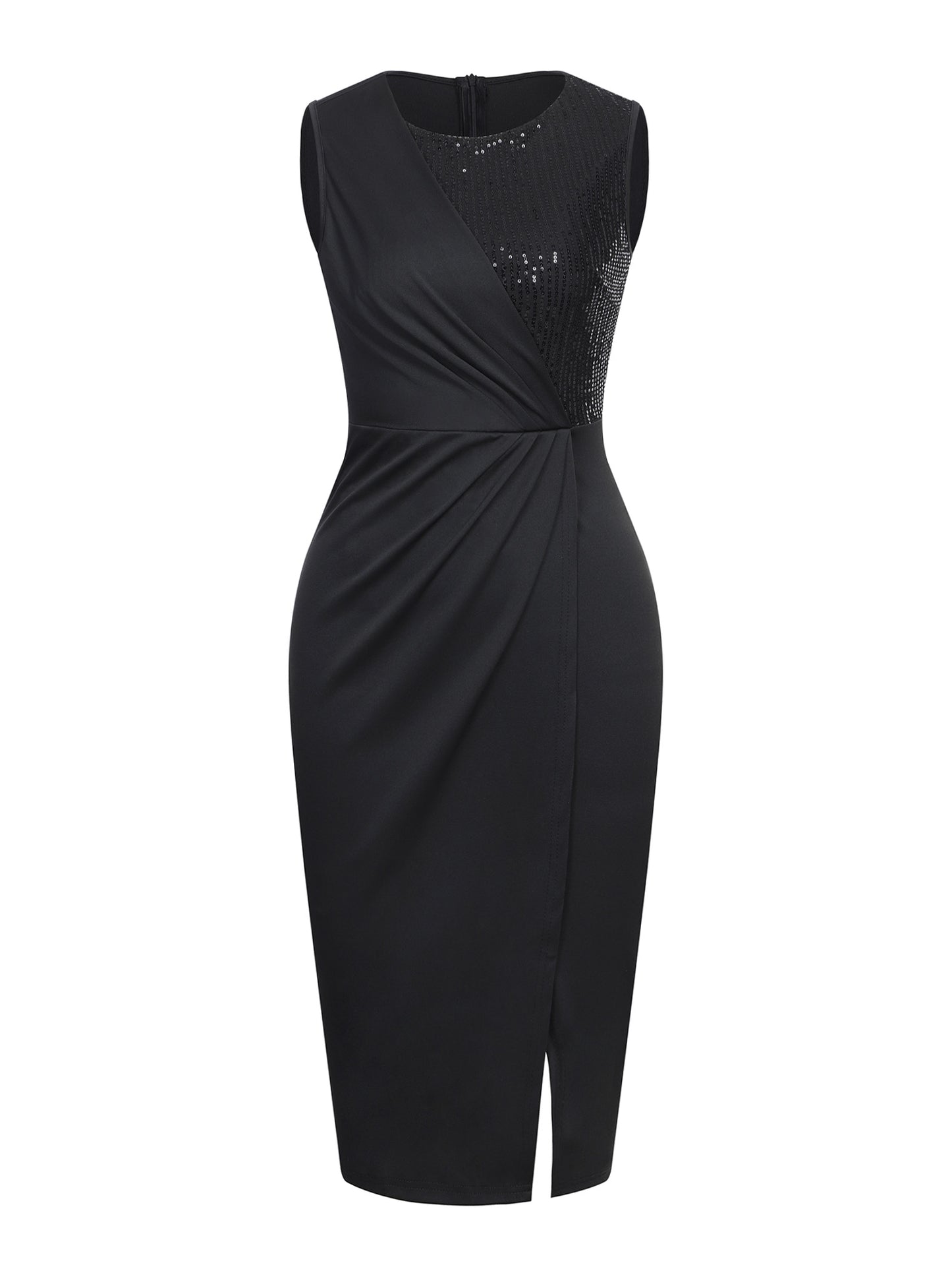 Lapa Plus Women's Sparkling Patchwork Slit Dress