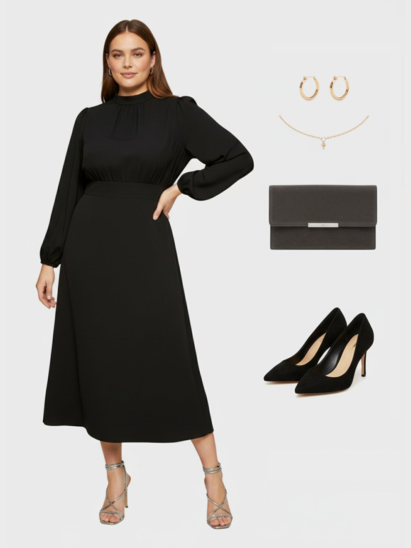 Lapa Plus Women's Solid Color Minimalist Elegant Dress