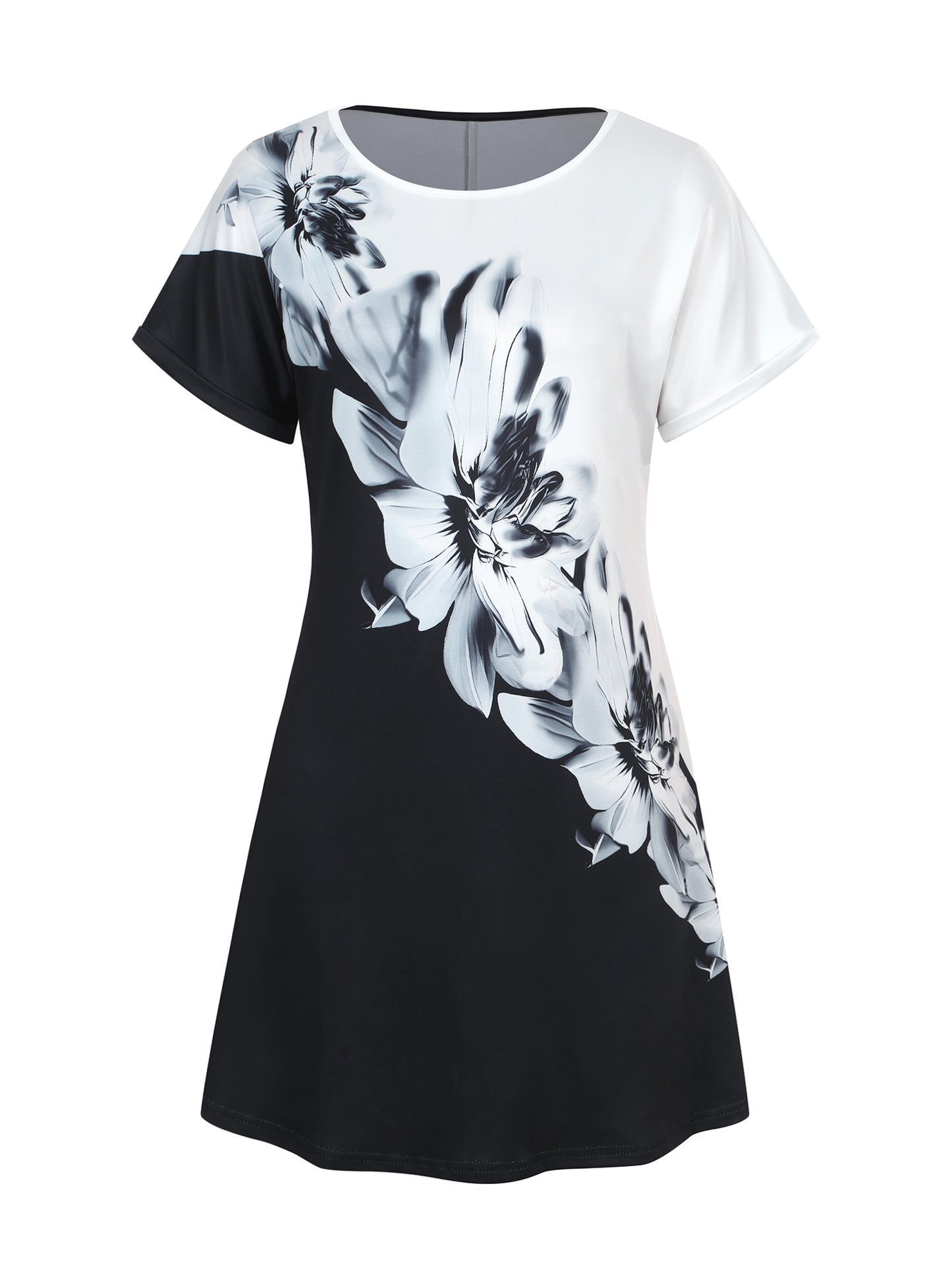 Lapa Plus Women's 3D Floral Print Loose Hem Dress