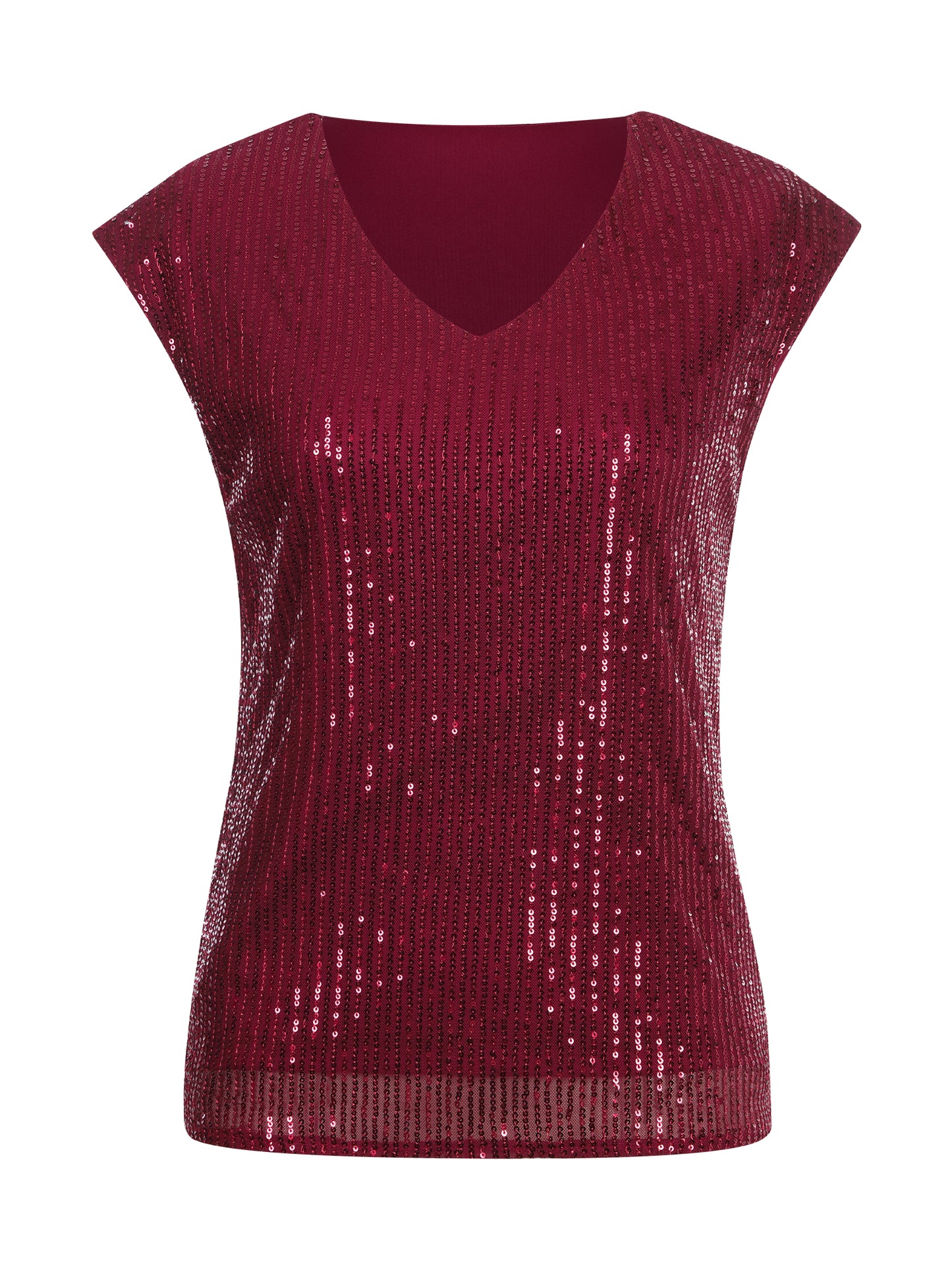 Lapa Plus Women's V-neck Raglan Sequined Party Top