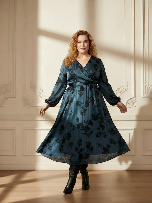 Robe moulante élégante Lapa Plus pour femme, longueur genou