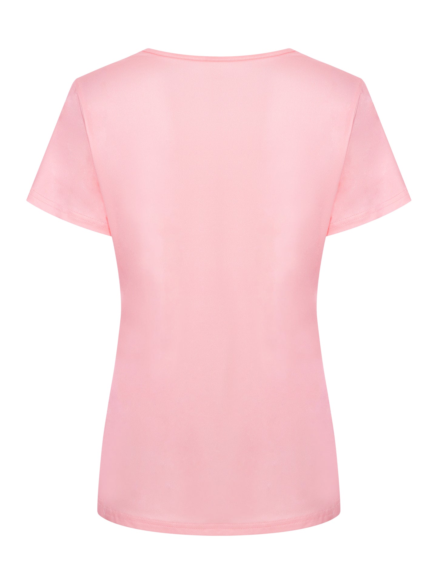 Lapa Plus Women's Lace V-Neck Printed Short Sleeve T-Shirt Top