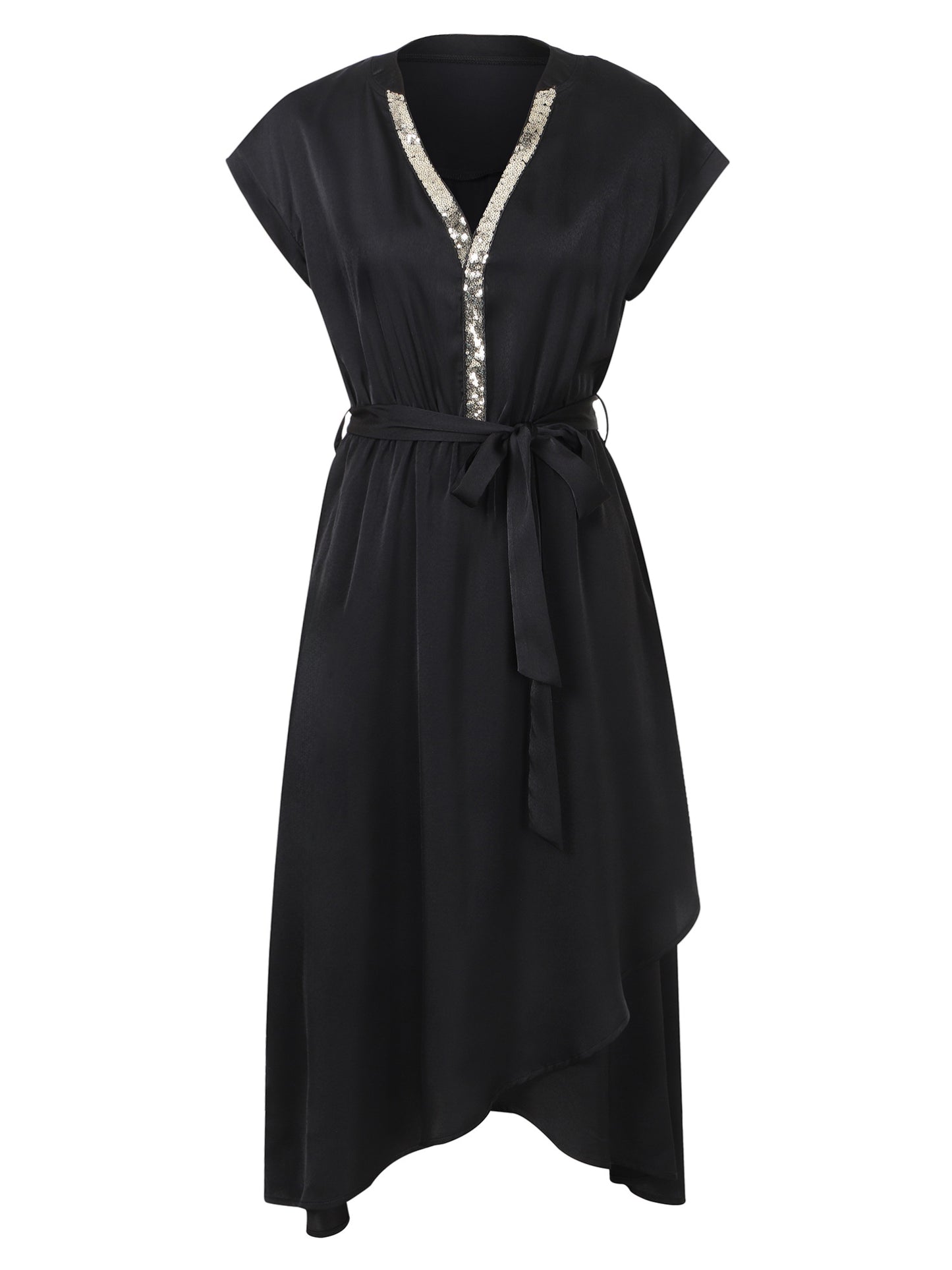 Lapa Plus Women's Bead Piece Waist Cinching Lace Up Big Swing Dress