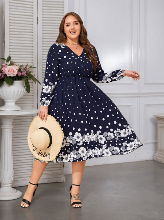 Robe de soirée Lapa Plus pour femme, imprimé floral