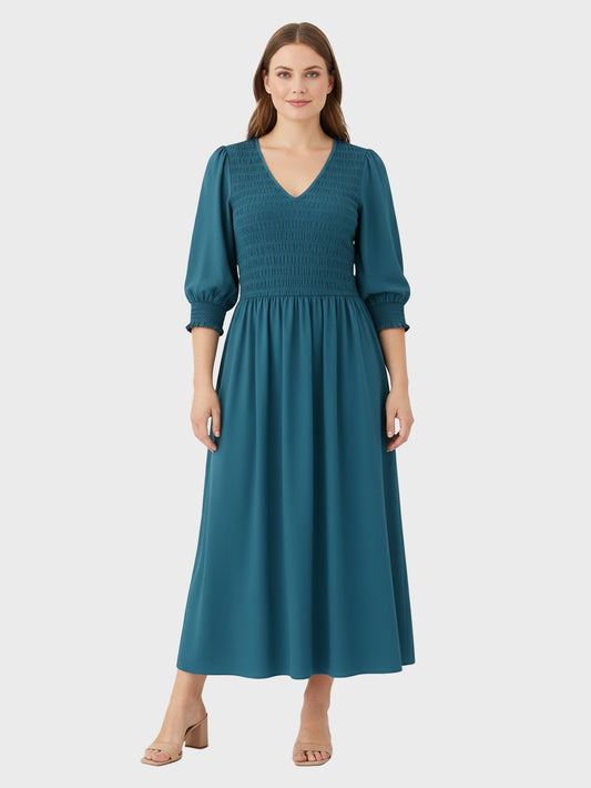 Lapa Plus Women's Elegant Smocked Dress