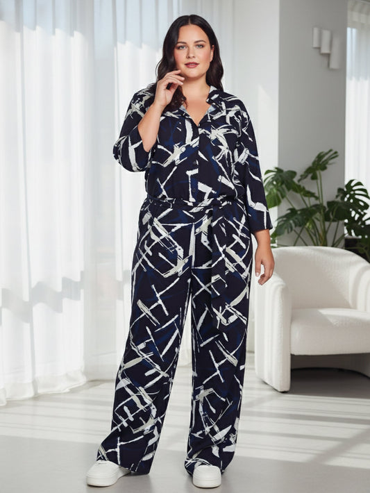 Lapa Plus Women's Black and White Printed Fashion Jumpsuit - Lapa plus