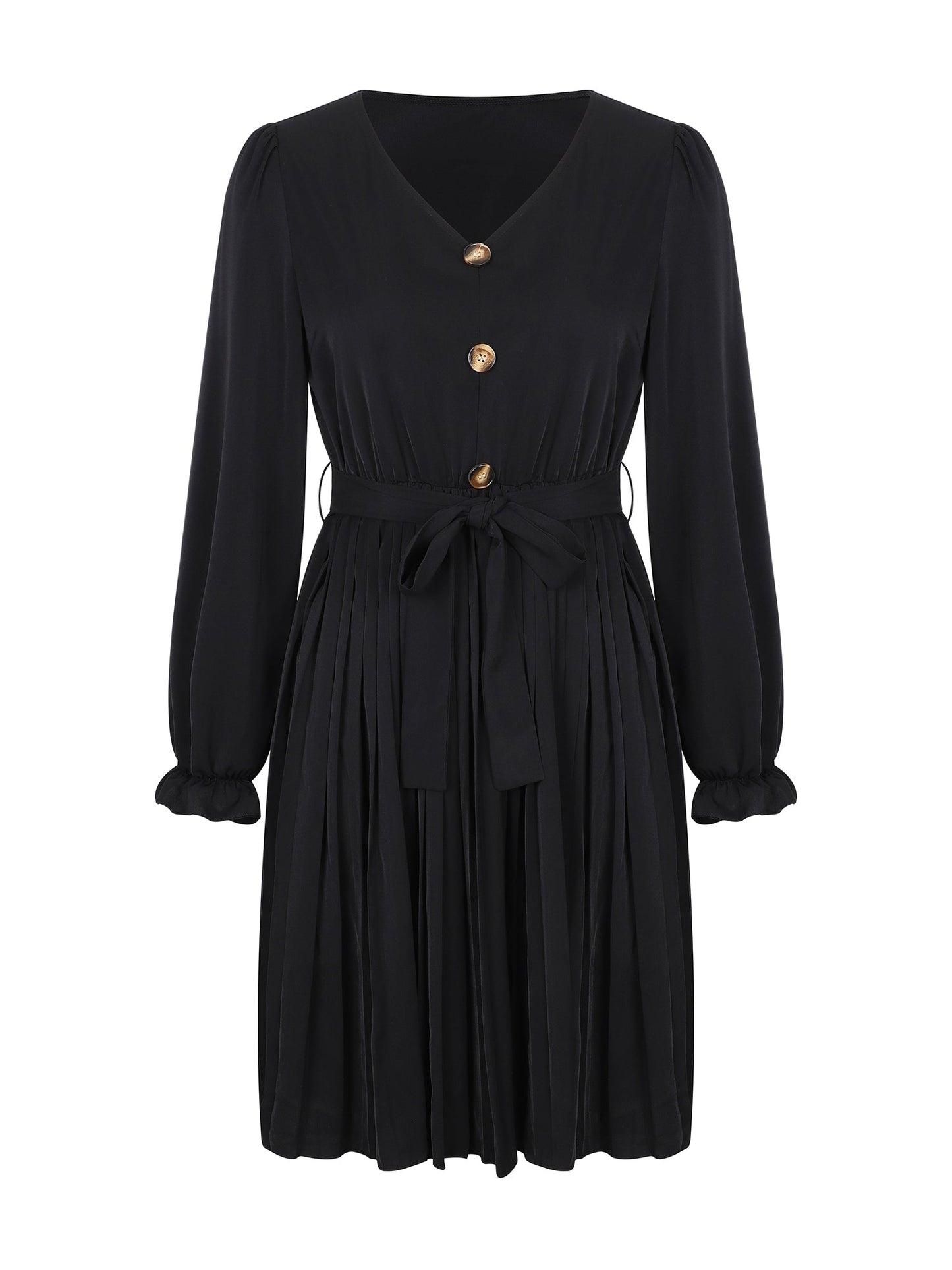 Lapa Plus Women's Button Waistband Black Dress - Lapa plus