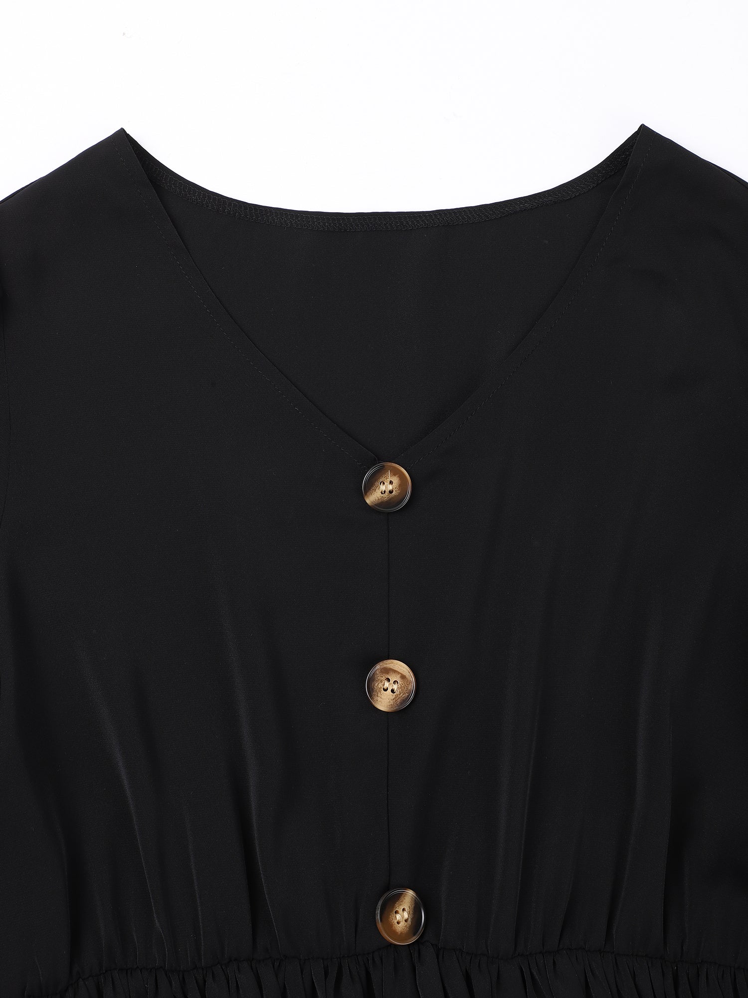 Lapa Plus Women's Button Waistband Black Dress - Lapa plus