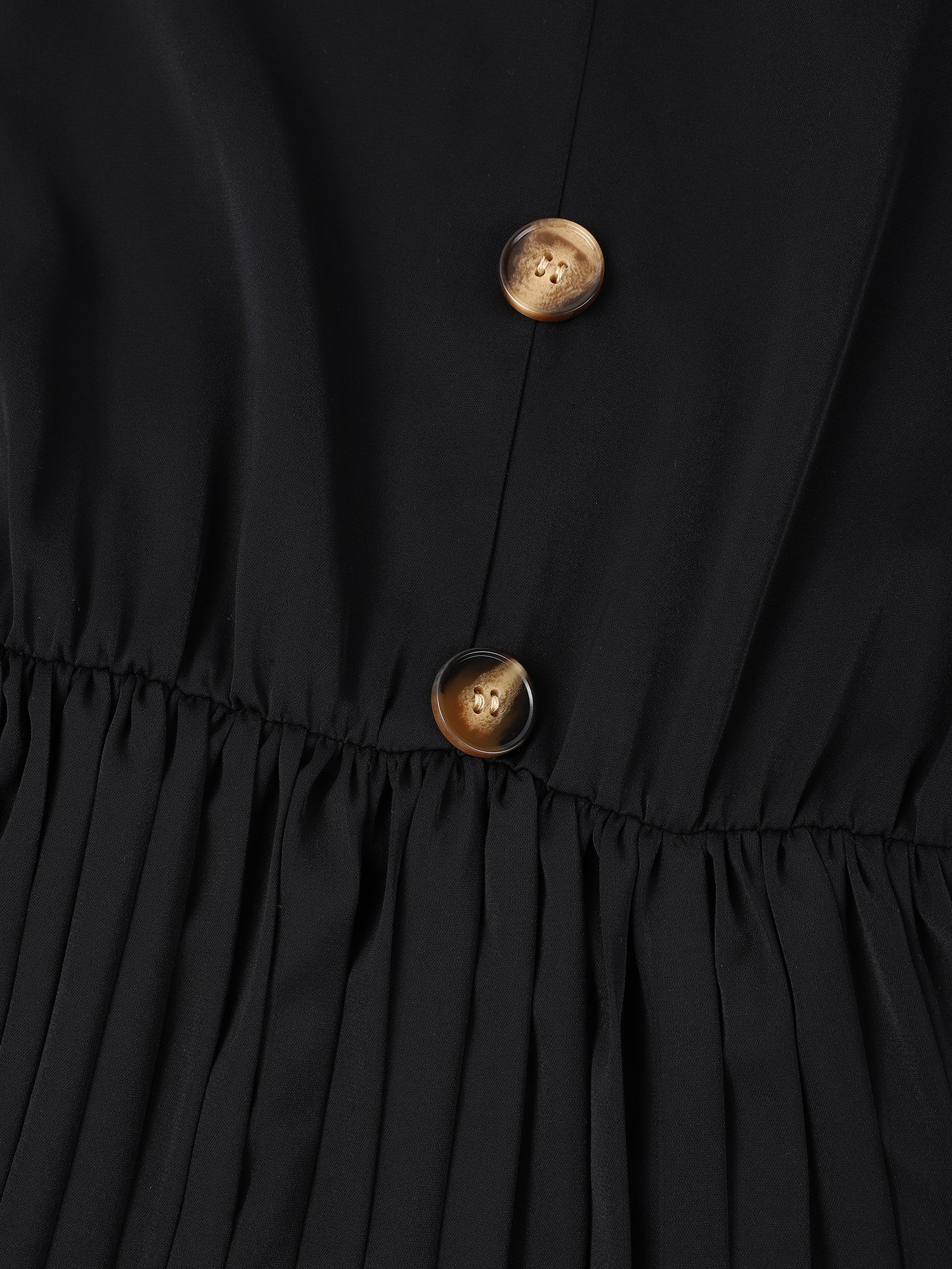 Lapa Plus Women's Button Waistband Black Dress - Lapa plus