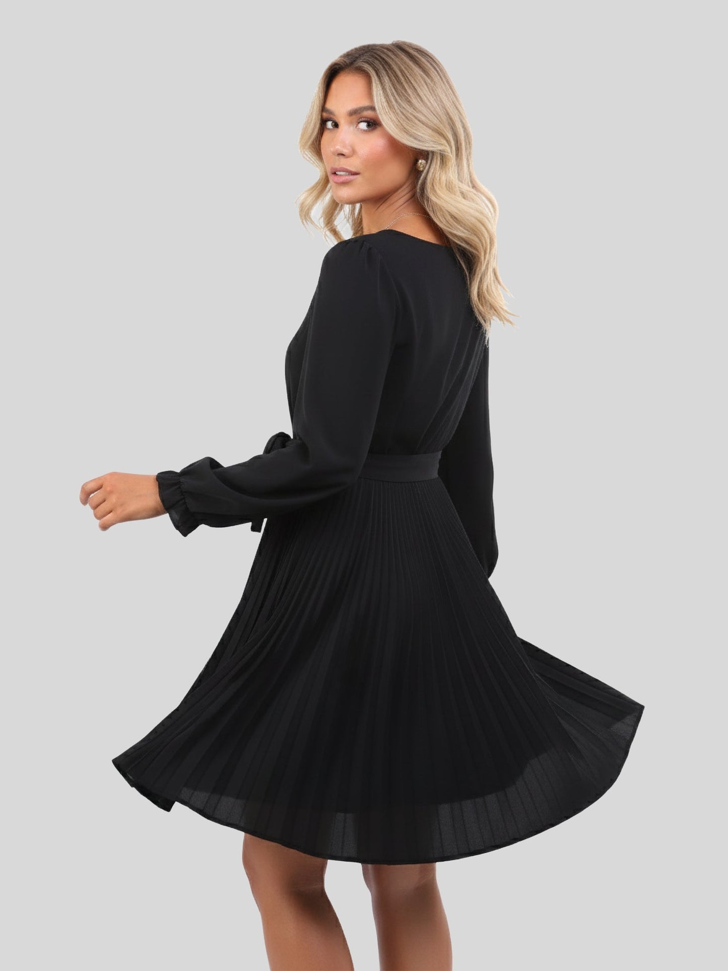 Lapa Plus Women's Button Waistband Black Dress - Lapa plus