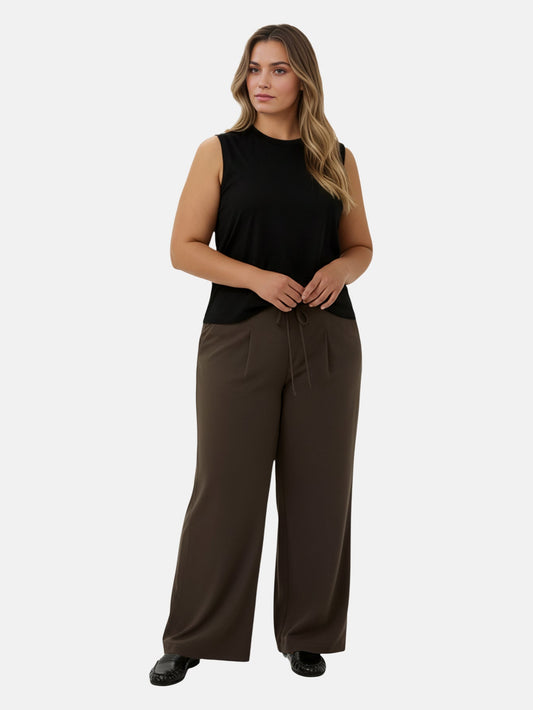 Lapa Plus Women's Casual Elastic - Waist Wide - Leg Pants - Lapa plus