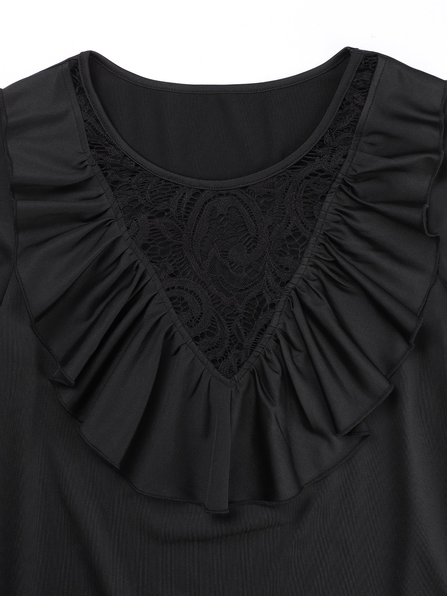 Lapa Plus Women's Casual Lace - up Black T-shirt - Lapa plus