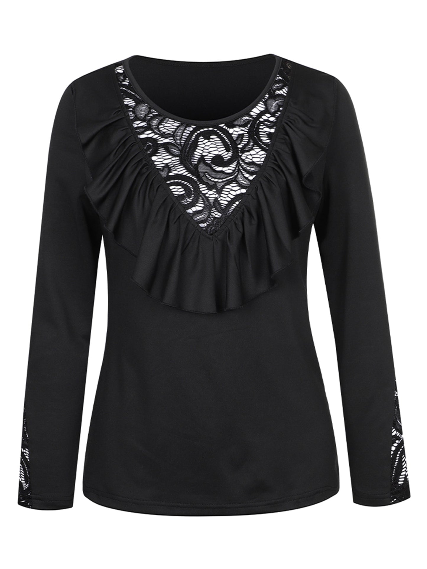 Lapa Plus Women's Casual Lace - up Black T-shirt - Lapa plus