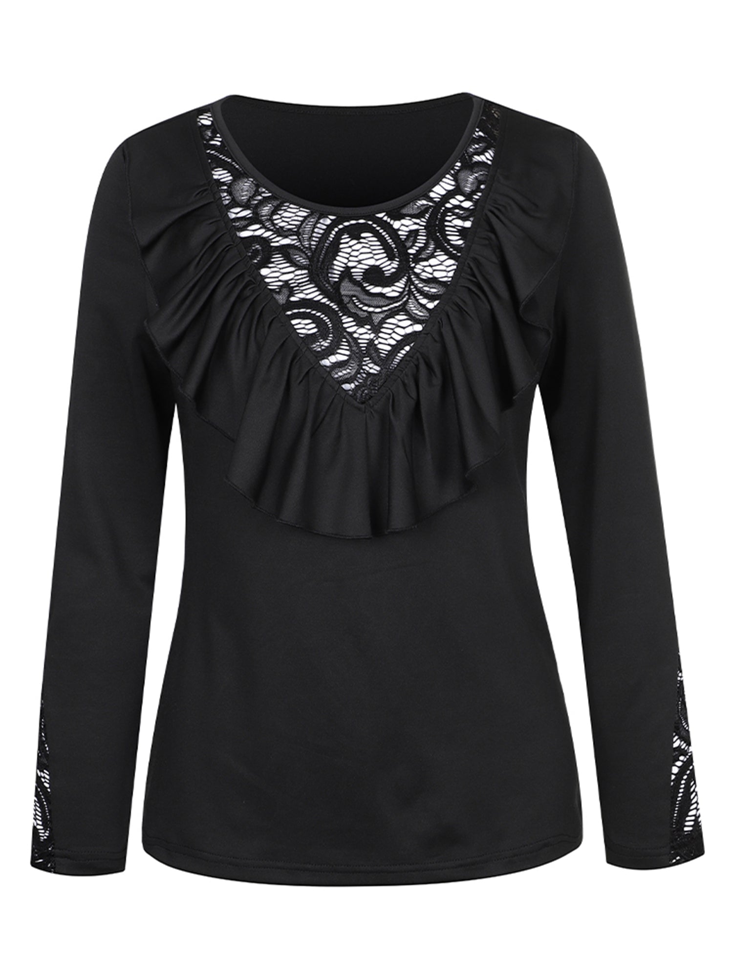 Lapa Plus Women's Casual Lace - up Black T-shirt - Lapa plus