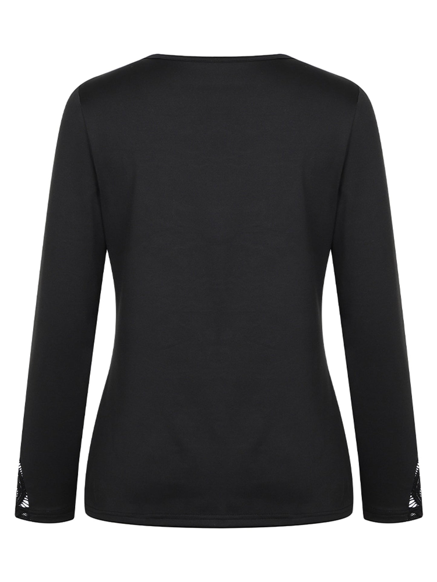 Lapa Plus Women's Casual Lace - up Black T-shirt - Lapa plus