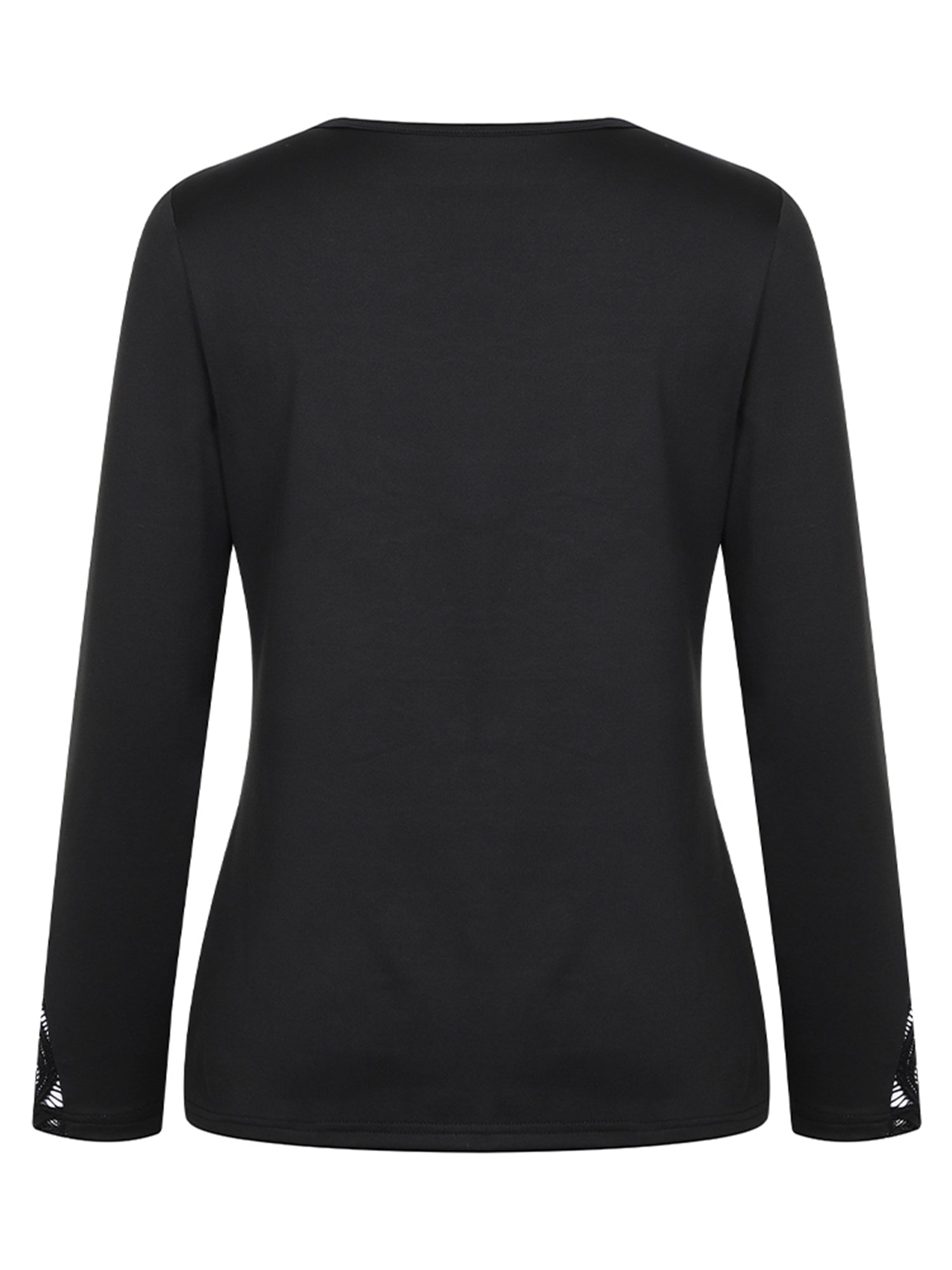 Lapa Plus Women's Casual Lace - up Black T-shirt - Lapa plus