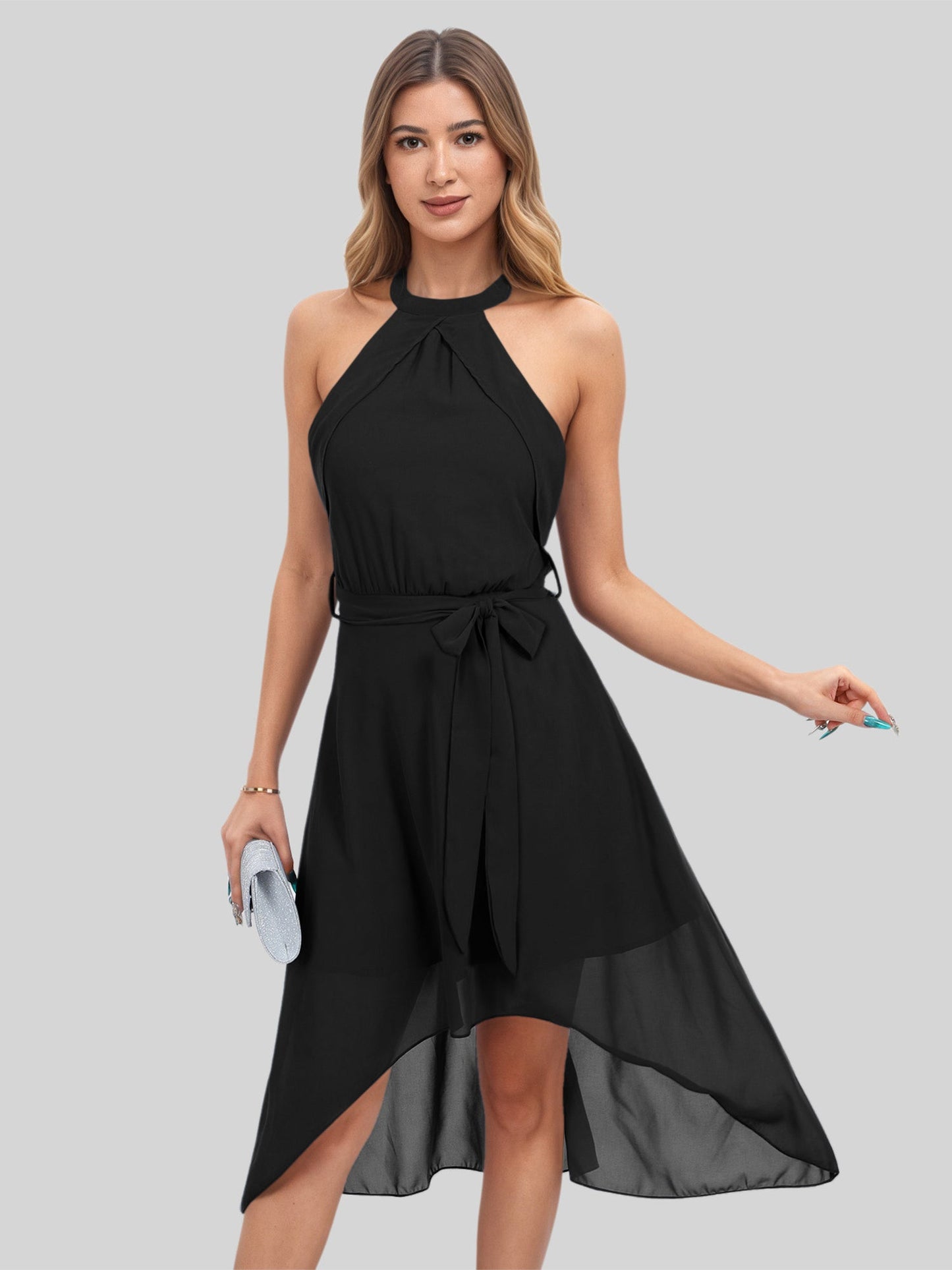 Lapa Plus Women's Chiffon Dress With Irregular Hem - Lapa plus