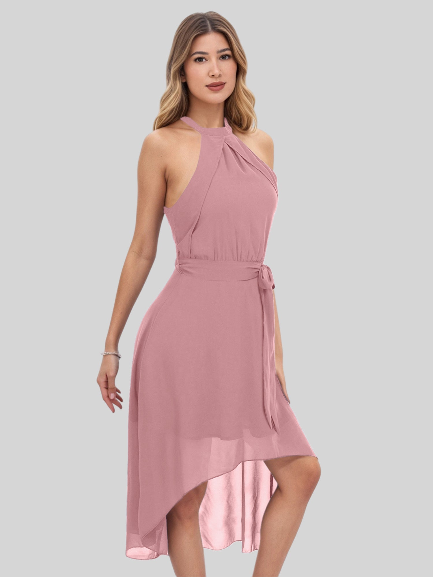 Lapa Plus Women's Chiffon Dress With Irregular Hem - Lapa plus