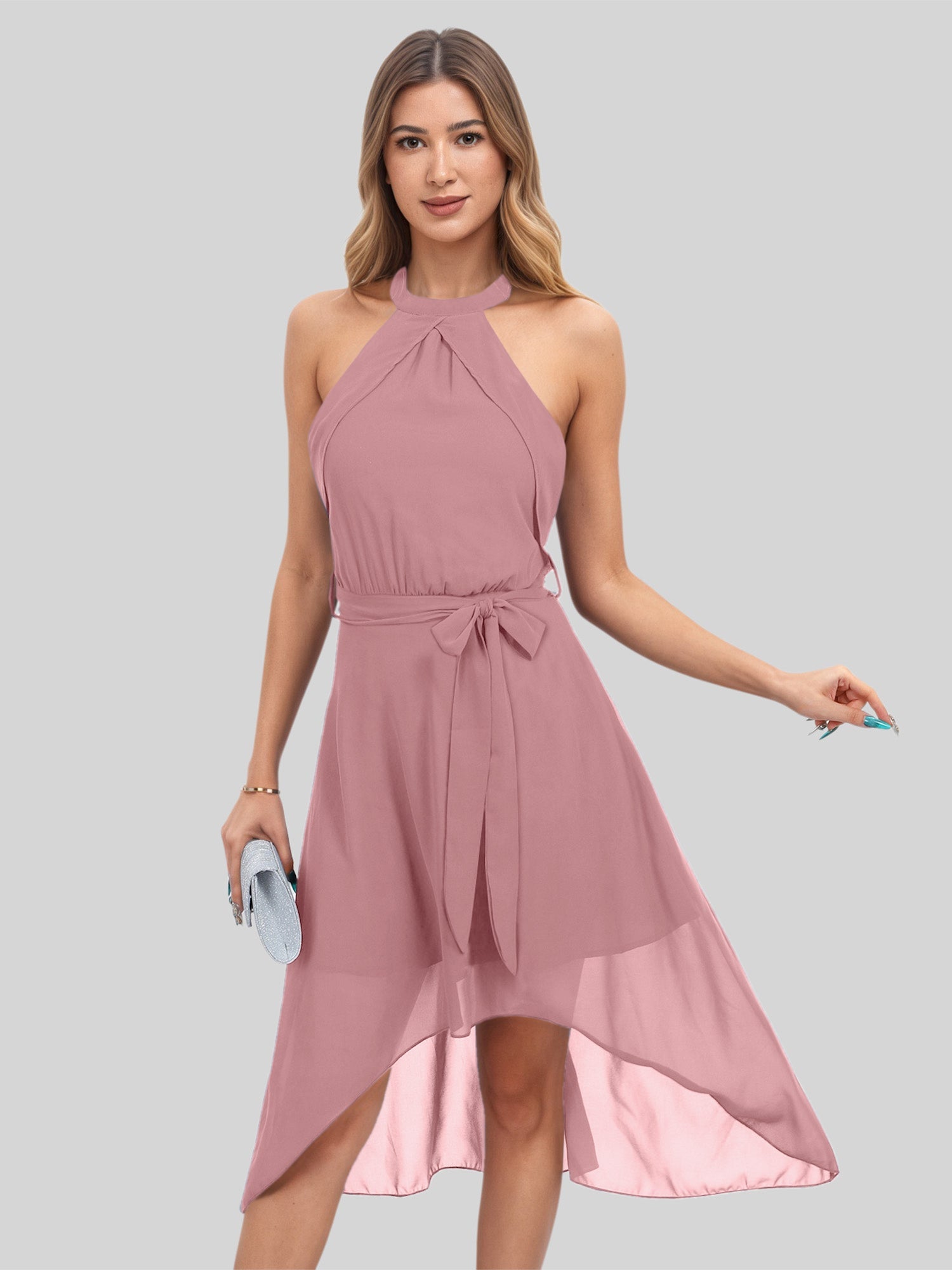Lapa Plus Women's Chiffon Dress With Irregular Hem - Lapa plus