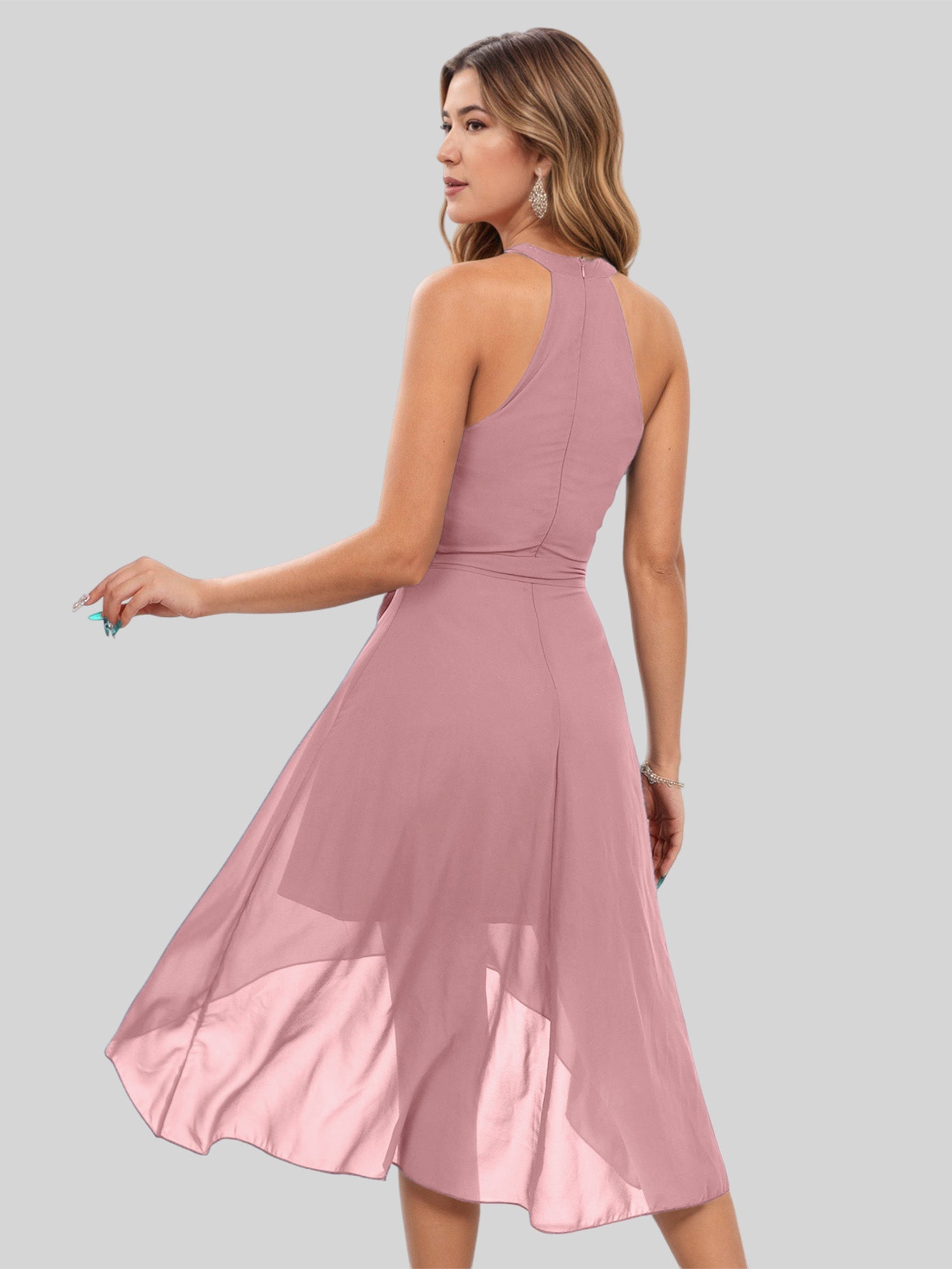 Lapa Plus Women's Chiffon Dress With Irregular Hem - Lapa plus
