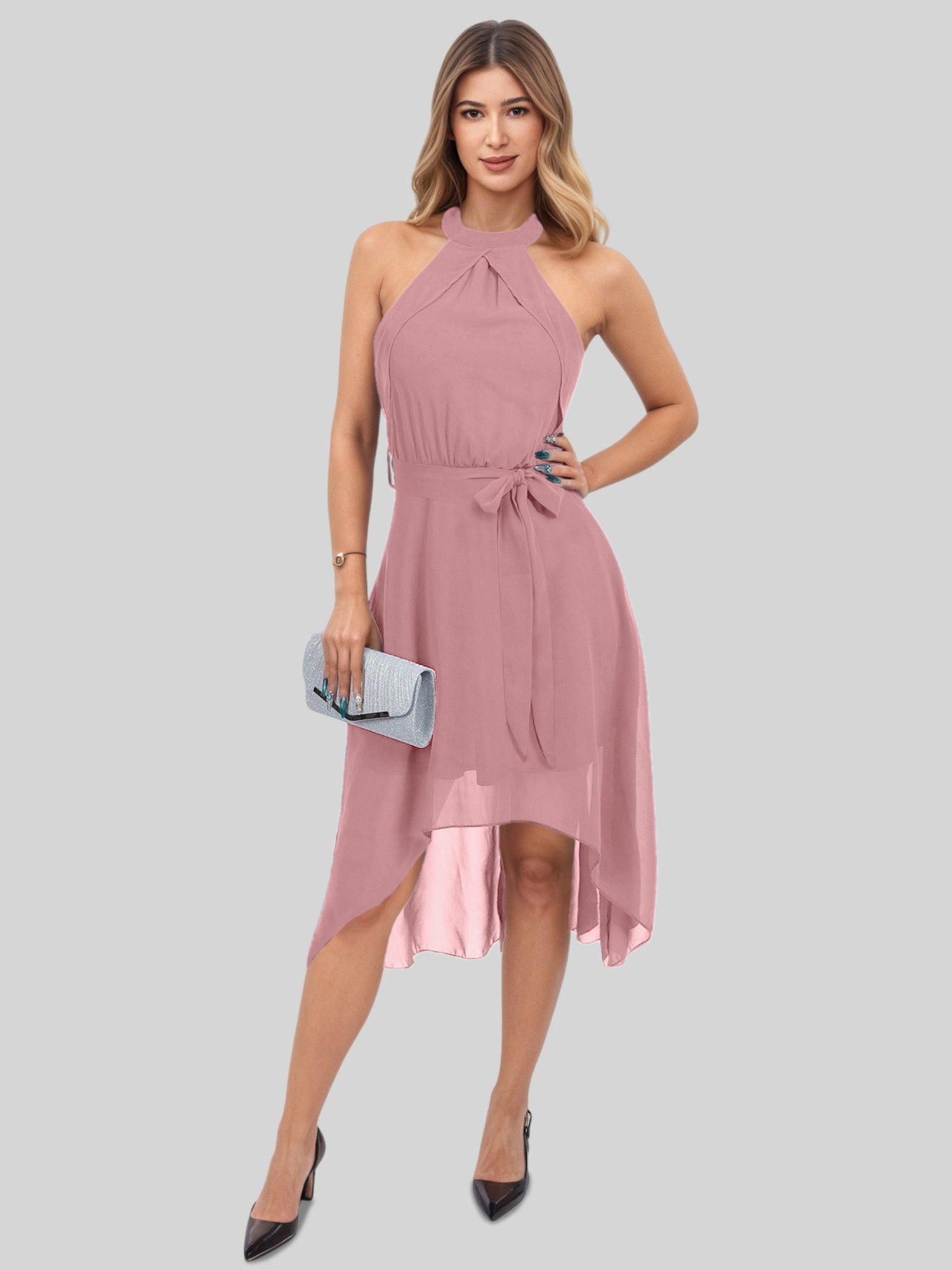Lapa Plus Women's Chiffon Dress With Irregular Hem - Lapa plus